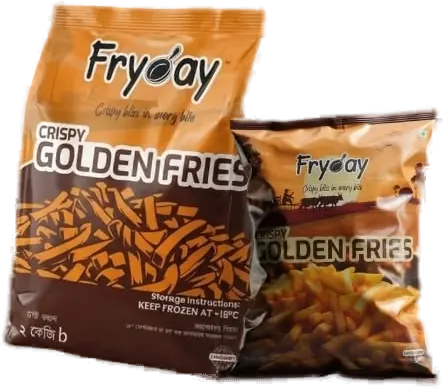 Fryday Crispy Golden Fries retail and family packs